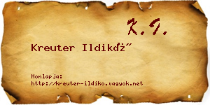 Kreuter Ildikó névjegykártya